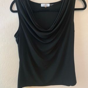 Calvin Klein Black Sleeveless Cowl Neck Top